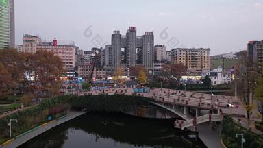 贵州遵义城市秋天航拍